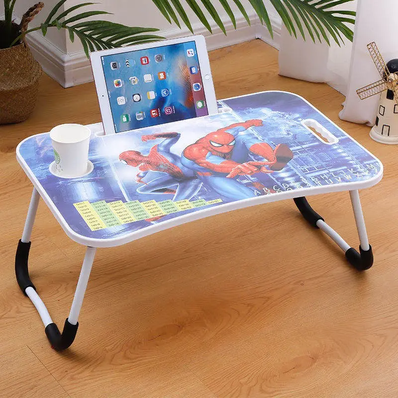 Small table in bed, 40cm*60cm laptop desk, foldable portable desk, cartoon children's learning desk.small seat for baby stool
