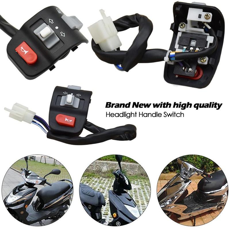 Product Introduction of New LED Light Switch Electric Vehicle Accessories Flash Switch Motorcycle Parts Horn Switch Headlight Handle Switch 12