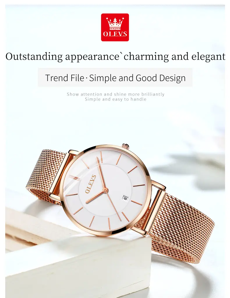 OLEVS Jam Tangan Wanita Original Anti Air Cewek Branded Elegan