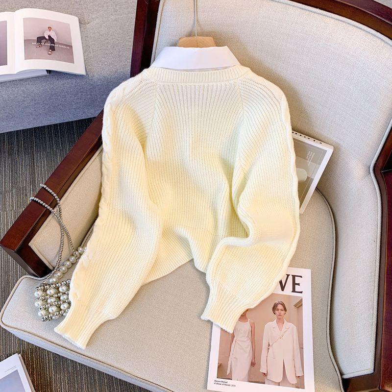 Product Introduction of Áo Len Giả Hai Mảnh Hàng Mới Về, Dành Cho Nữ, Thích Hợp Cho Mùa Thu Và Mùa Đông, Thiết Kế Đẹp, Đường May Độc Đáo Dáng Rộng Vừa Vặn, Có Thể Mặc Ngoài Trời, Chất Liệu Lông Thú 8