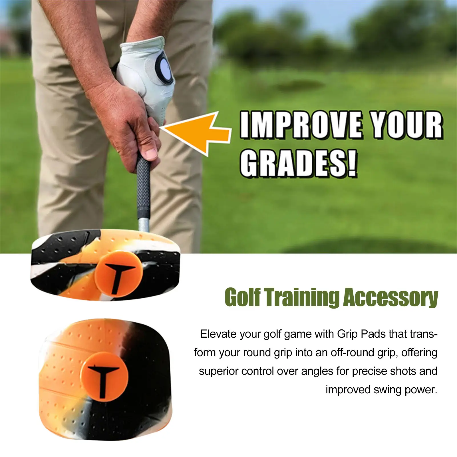Swazsdk  Golf Club Training Grip Pad Anti-Slip Golf Swing Trainer Practice Aid Golf Training Accessory for Golf Grip Posture Correction