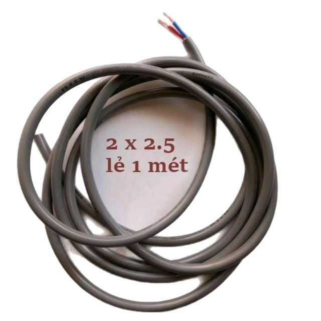 1 mét Dây điện đôi bọc xám 2 x 2.5 DAPHACO lõi đồng nguyên chất