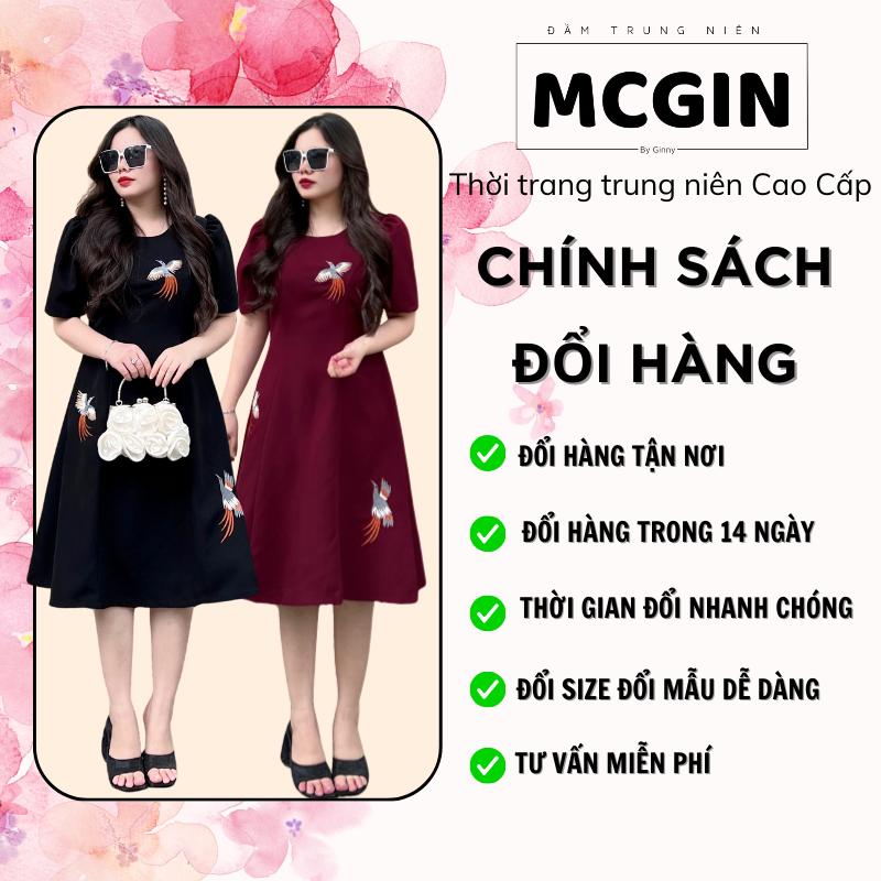 Product Introduction of [CG031] Đầm trung niên Bigsize MCGIN Ads, váy dự tiệc sang trọng cho mẹ | Đầm xòe thêu hải yến CG-031 Nữ Women vay  mactet 30