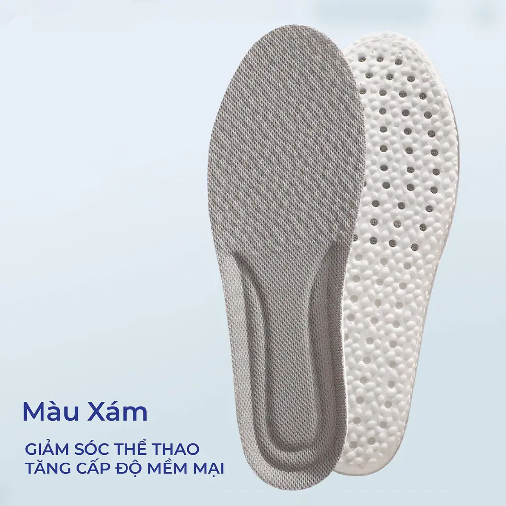 Lót Giày Êm Chân - Lót Giày Cao Su Cao Cấp Thoáng Khí Thấm Hút Mồ Hôi Thể Thao Đàn Hồi