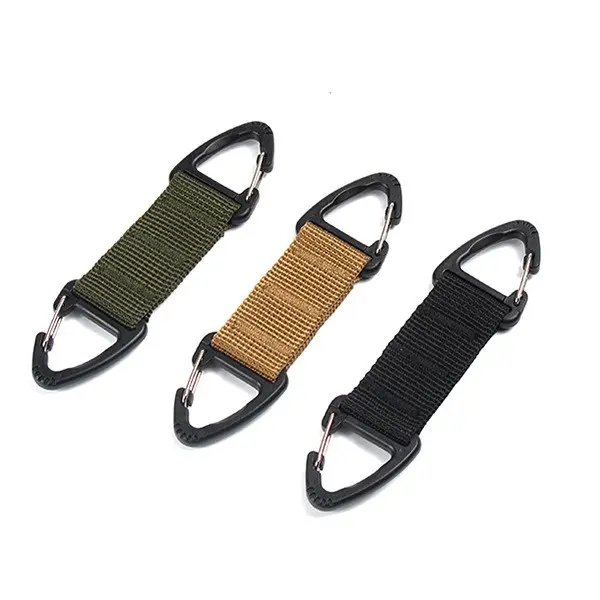 Caring Castle Carabiner Tactical Nylon Webbing Backpack Buckle Double Point Buckle hiking cangkuk beg camping