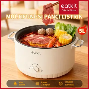 【COD】Eatkit Panci Listrik 5L｜Kukus Rebus Masak Sekaligus｜Anti Lengket｜Wajib di Dapur