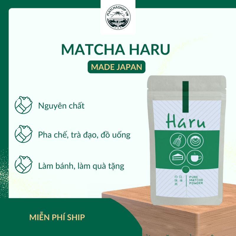 Mẫu Thử Bột Trà Xanh Matcha Haru Nhật Bản Chính Hãng Dùng Trong Pha Chế, Trà Đạo Tiện Lợi Gói 20gram. Vị Không Chua matcha  ceremonial bột  matcha