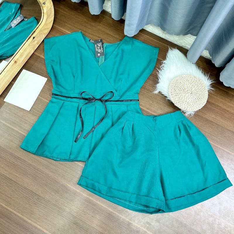 Bộ áo kèm quần siêu sang, set áo kèm quần thời trang bigsize nữ sang chảnh vải cotton mềm-SET68 5