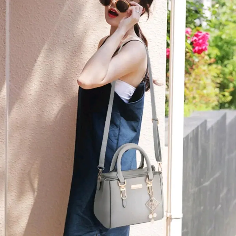 CLAVI BAG - TAS SELEMPANG WANITA MODEL KOREA 2 RUANG BAHAN TEBAL KUALITAS IMPORT TAS BAHU TAS KONDANGAN Kulit PU Hitam Cokelat 7