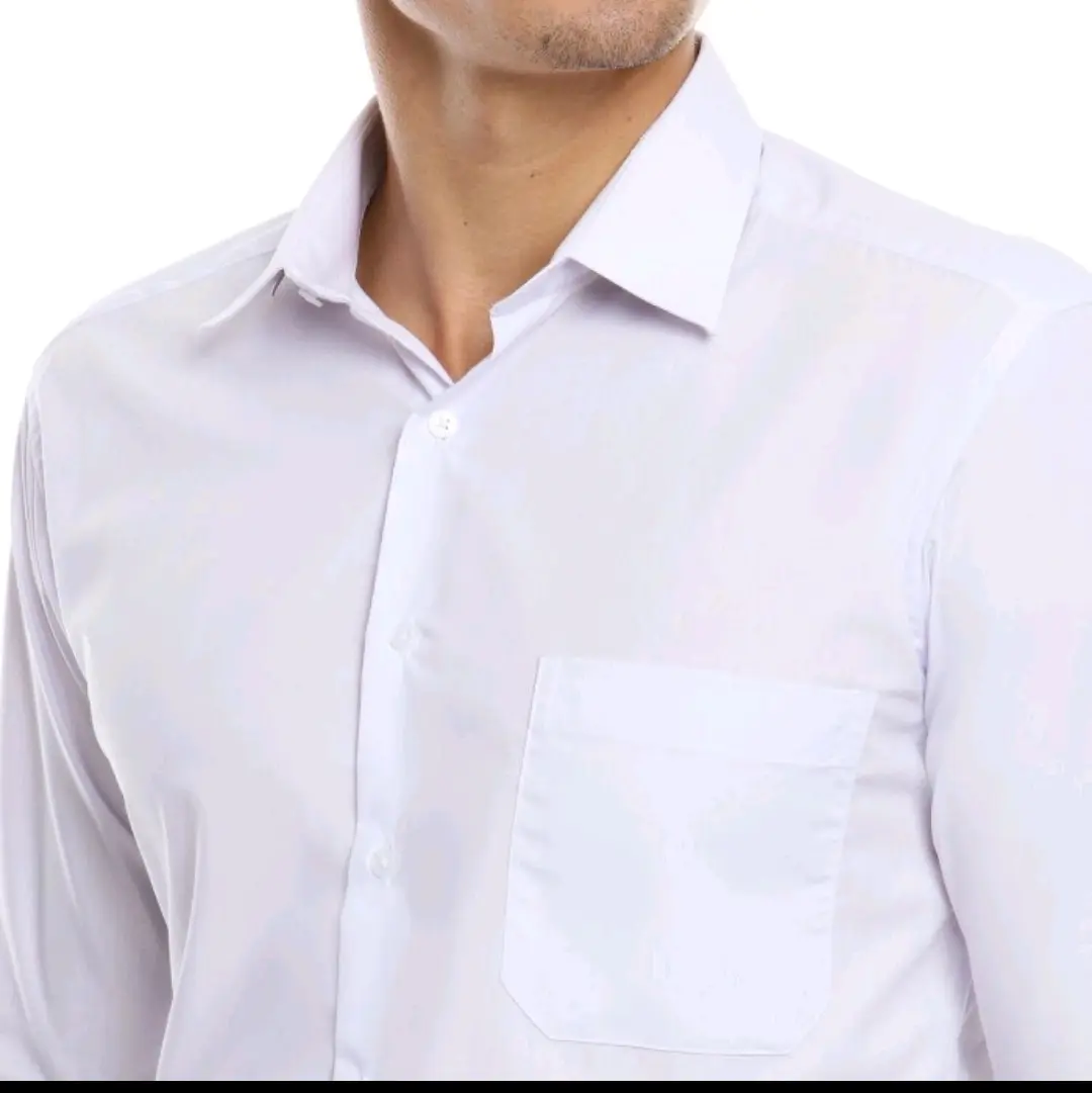 Kemeja Pria Santa Ricci Putih Polos SlimFit Lengan Panjang