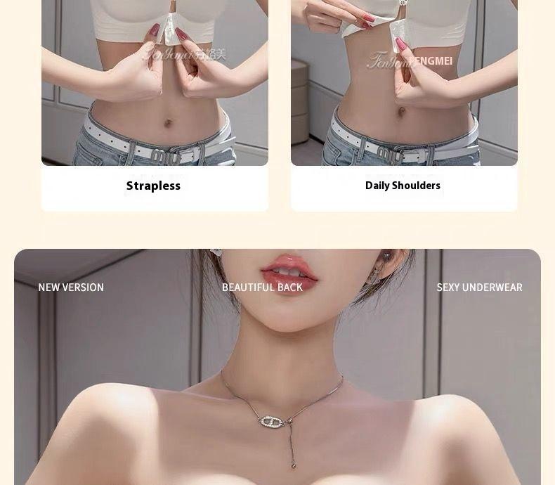 Product Introduction of Áo Ngực Không Dây, Dành Cho Nữ, Chống Trượt, Thích Hợp Cho Váy Hai Dây, Thiết Kế Nâng Ngực, Trễ Vai Và Trễ Vai, Kiểu Áo Ống, Khóa Trước, Vô Hình 16