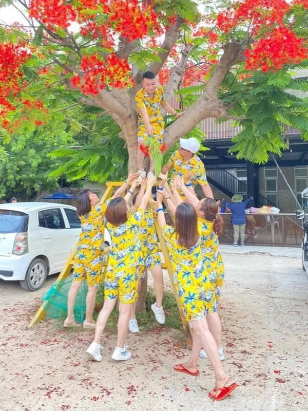 [Xưởng Xả Kho] Bộ Sơ Mi Đi Biển Họa Tiết  Nổi Bật  - Sơ Mi Hoa Lá - Sơ Mi Du Lịch - Áo Nhóm Team Building- Đủ Size Nam Nữ- - Kate Voi Top Women 5