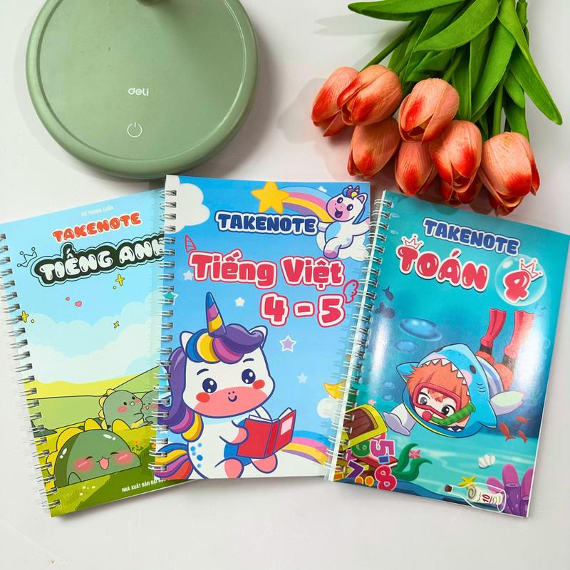 Combo 3 Cuốn Sổ Tay Bằng Giấy A5 Take note 4 ( Toán 4 Mới, Tiếng Việt 4-5 Mới, Tiếng Anh)