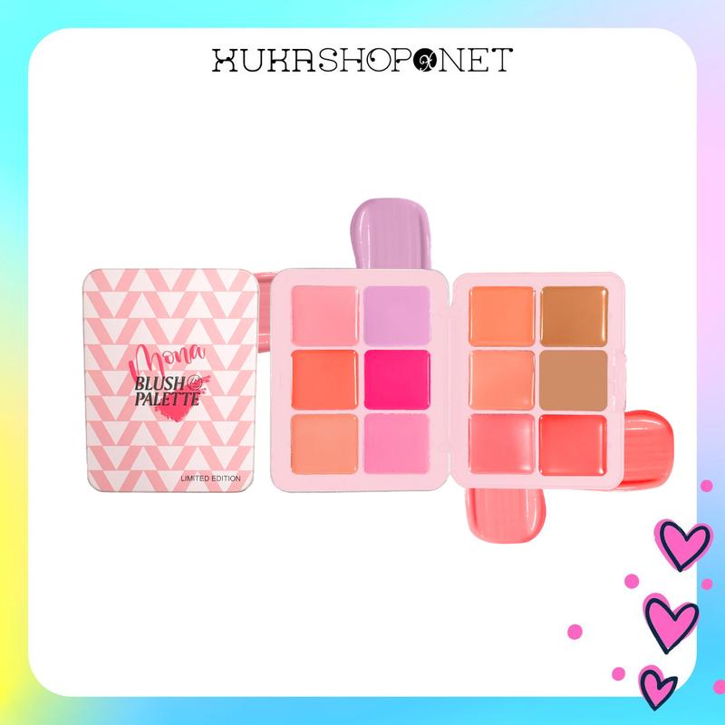  Má hồng kem Mona Cream Palette 12 ô màu có khối đa năng dễ sử dụng tiện lợi LMT 