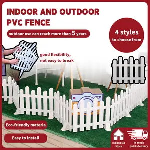 Pagar Dalam Dan Luar Ruangan,Pagar Dekoratif PVC Perlindungan Lingkungan,Taman Halaman Pagar ,50*40CM Putih