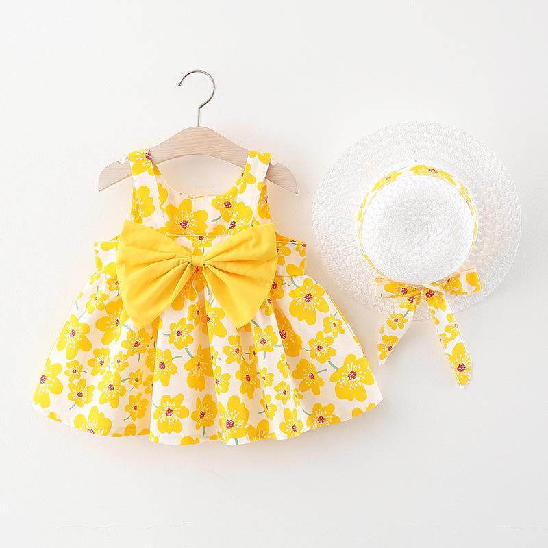 Product Introduction of New Style Sweet Fashion Floral Princess Dress for Baby Girls with Hood and Bowknot Korean Style Puffy Dress 9