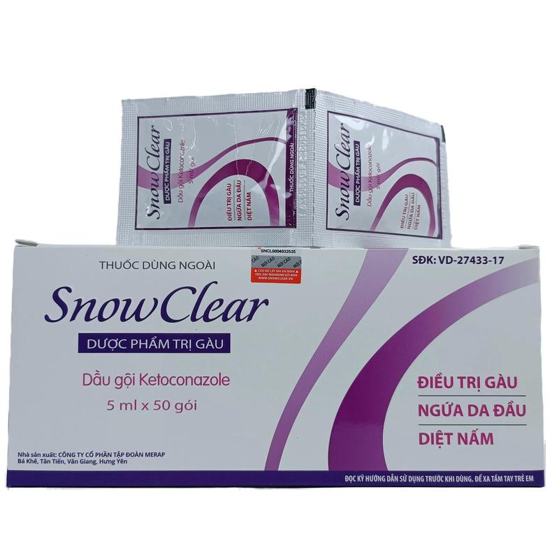 Dầu gội sạch gàu Snow Clear Ketoconazole hộp 50 gói