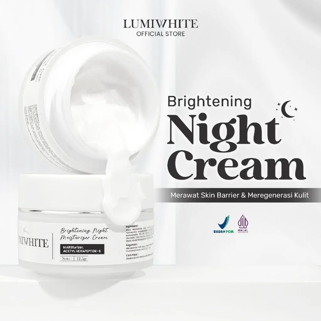 LumiWhite - Brightening Night Cream / Night Cream Pemutih Wajah / Skincare Wajah 12.5gr - VV