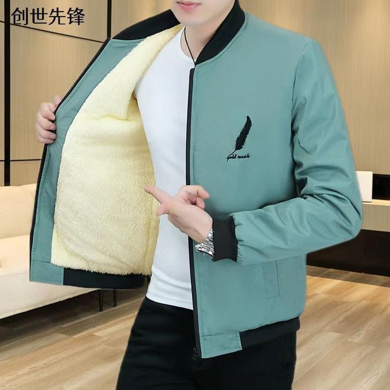 Product Introduction of Áo Khoác Nam, Lót Lông Cừu, Dày Dặn, Thích Hợp Cho Mùa Thu Và Mùa Đông, Phong Cách Hàn Quốc Hợp Xu hướng Áo Giữ Nhiệt Độn Bông Đơn Giản, Áo Khoác Nam 7