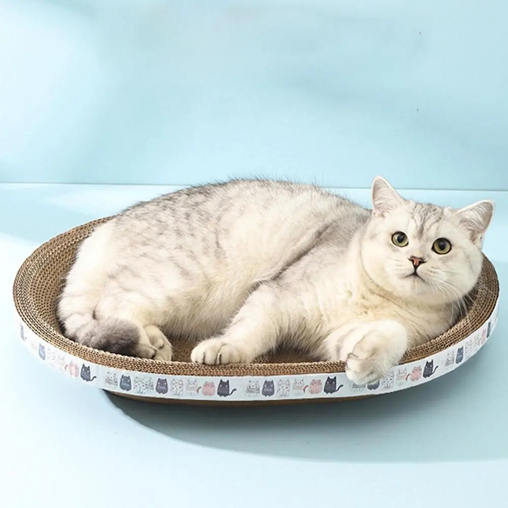 Papan Mencakar Kucing, Bentuk Sarang, Bentuk Bujur Bulat, Mainan Cakar Pengisar untuk Kucing, Tahan Haus, Sesuai untuk Katil Kucing, Aksesori Kucing, Ketibaan Baru