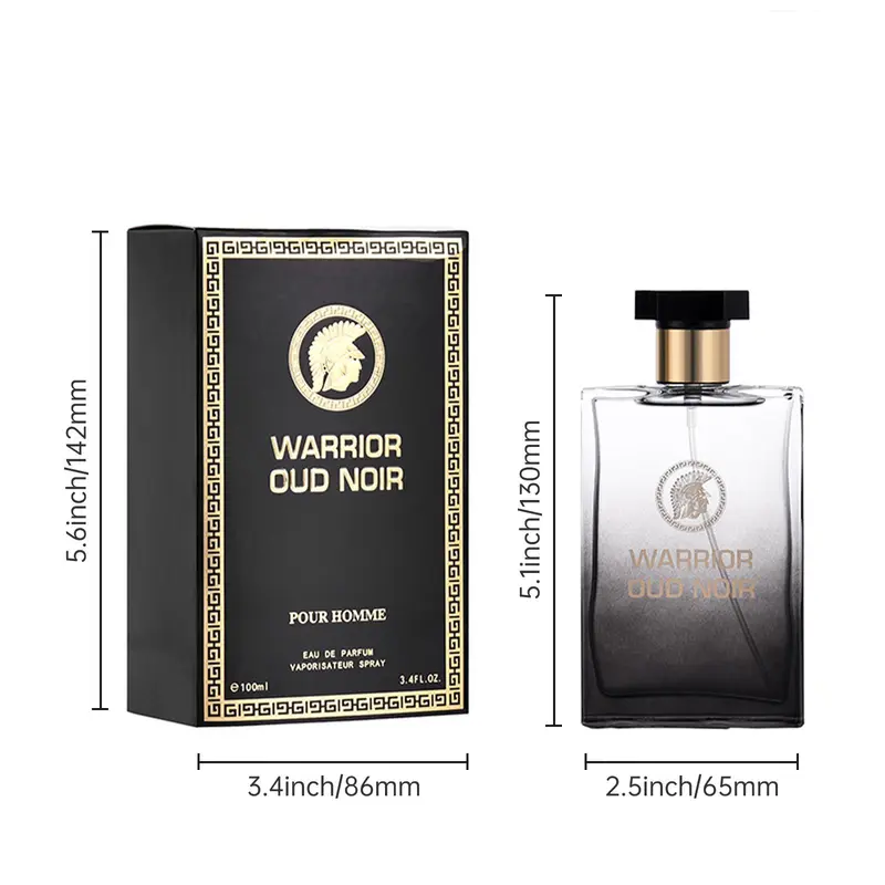 100ml Men's Warrior Oud Noir Perfume, Refreshing Combination Of Woody Floral & Fruity Scents, Perfume for Men, Daily Use for Dating, Party, Travel 1
