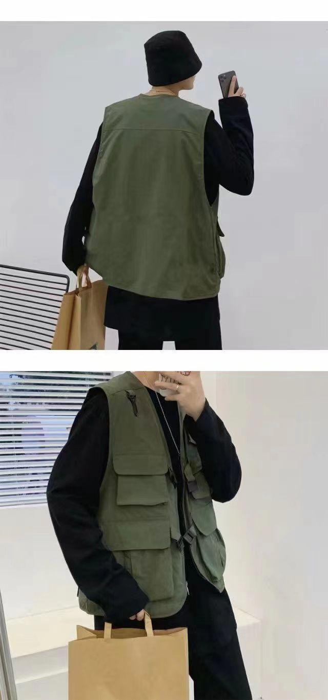 Product Introduction of 2025 Four Seasons Functional Tactical Vest Unisex Dark High Street Loose Casual Workwear Sleeveless Vest Unisex Jacket Trend 7