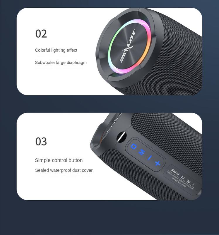 Product Introduction of Bluetooth speaker outdoor multifunctional waterproof subwoofer wireless portable sound IPX67 waterproof 14