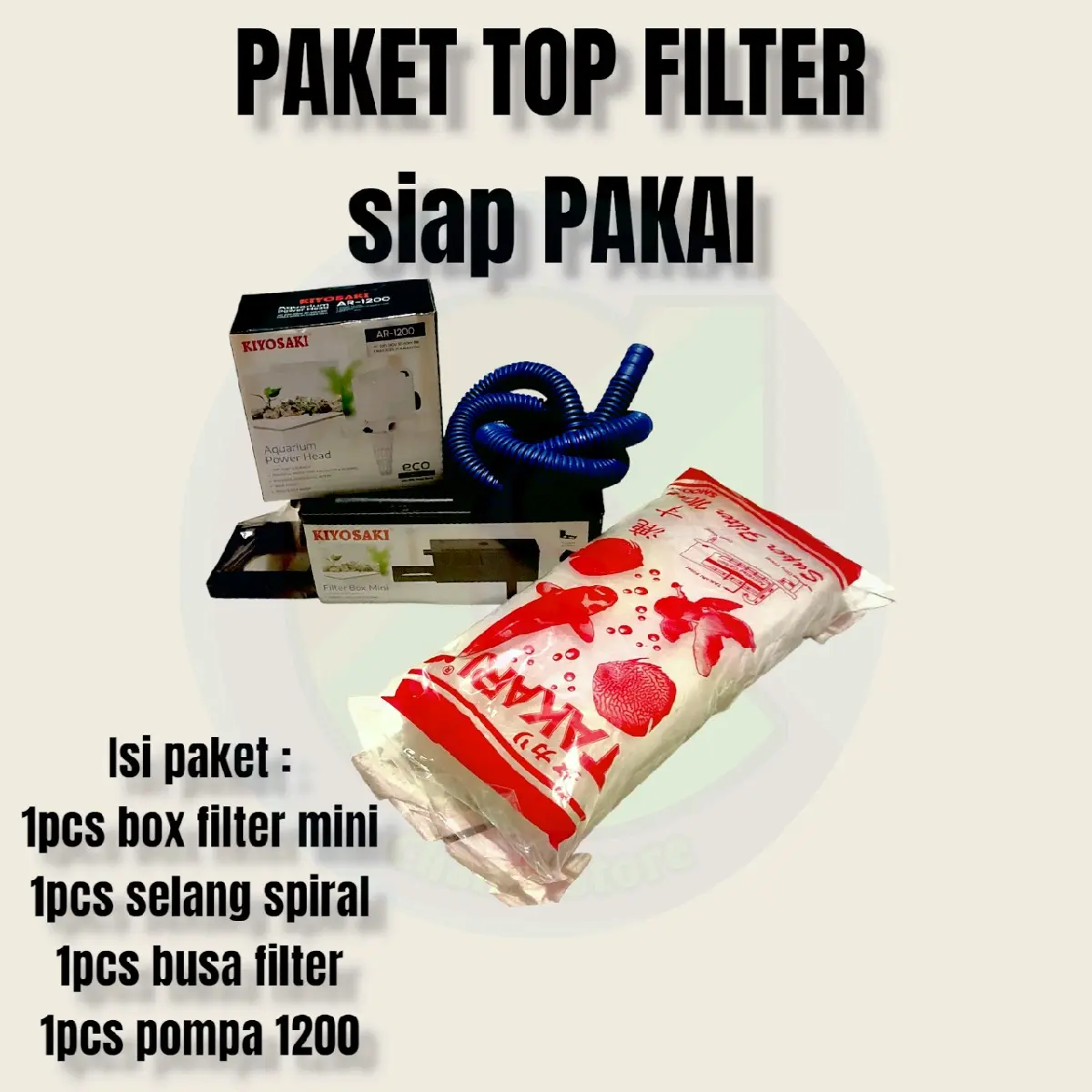 box filter aquarium lengkap / aquarium mini media filter paket lengkap air jernih / bening box filter kapas selang pompa