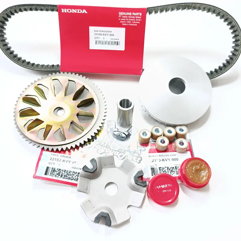 Paket Cvt Van Belt + Rumah Roller Assy Set + Kipas Roller Beat Karbu Scoopy Karbu Spacy Karbu KVY Motor 5