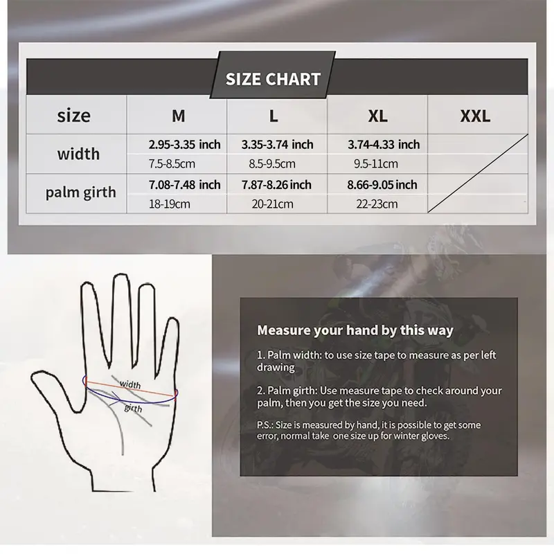 1 Pair Comfortable Motorcycle & ATV & Mountain Bike Gloves, Non-slip Protective Riding Gloves, Touch-screen Gloves for Winter, BMX Protective Gloves 2