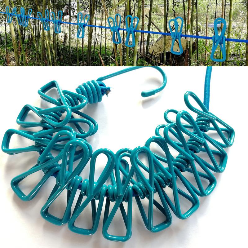 Product Introduction of Cuộn Dây Phơi Quần Áo 12 Kẹp Tránh Gió Bay Tiện Lợi - Dây Phơi Kẹp Sắt Có Móc Thông Minh, Treo Vớ Đồ Trẻ Em 23