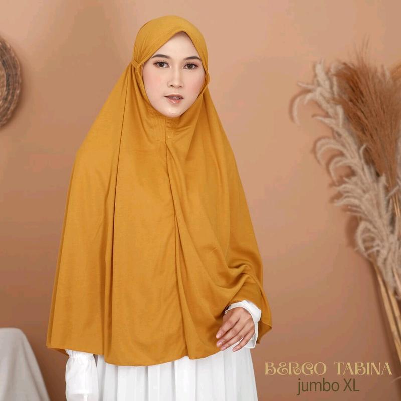 Bergo Jumbo Tabina Jilbab Instan tali hijab simple khimar non ped anti tembem 1