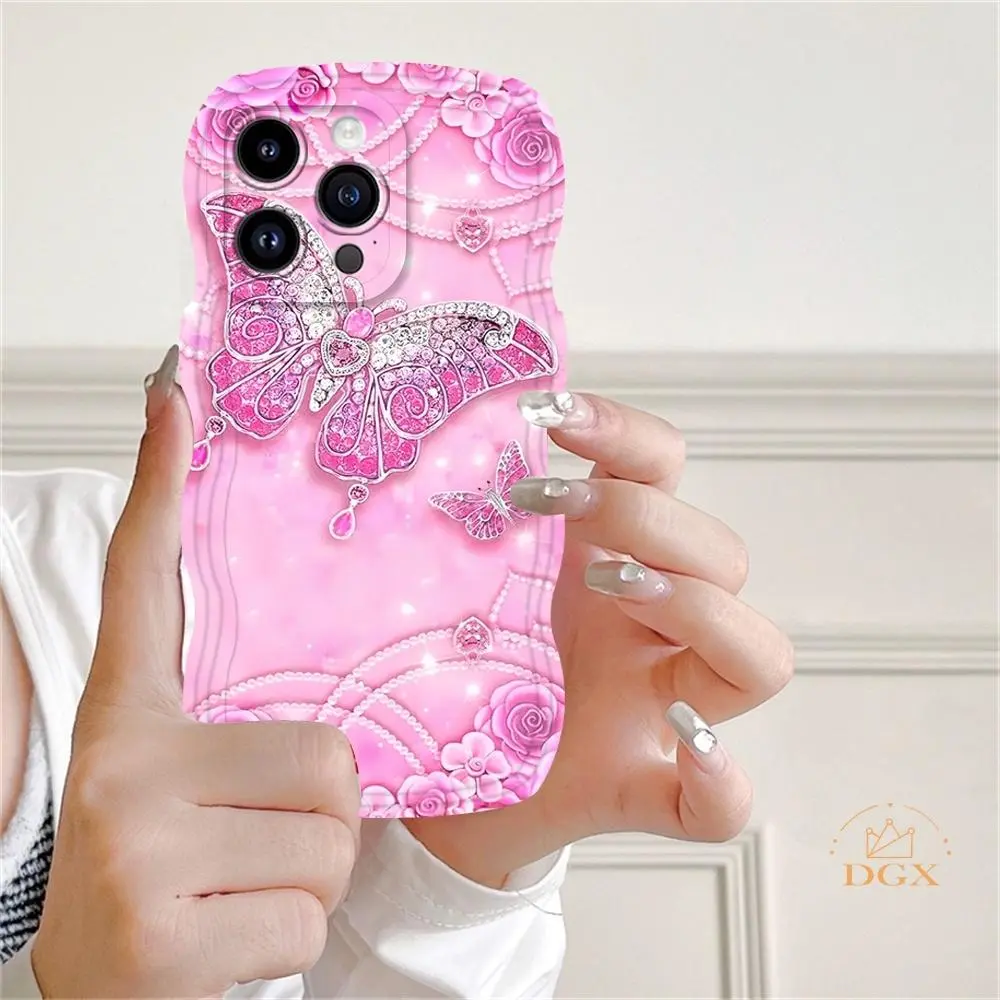 Redmi Note 12 Redmi A1 A2 10C 10A 9C 9T Note 11S 10 5G 10S 9S 8 Pro Xiaomi Poco M5S M3 X3 Pro NFC Shining Butterfly Wave Edge TPU Phone Case Cover Rixuan