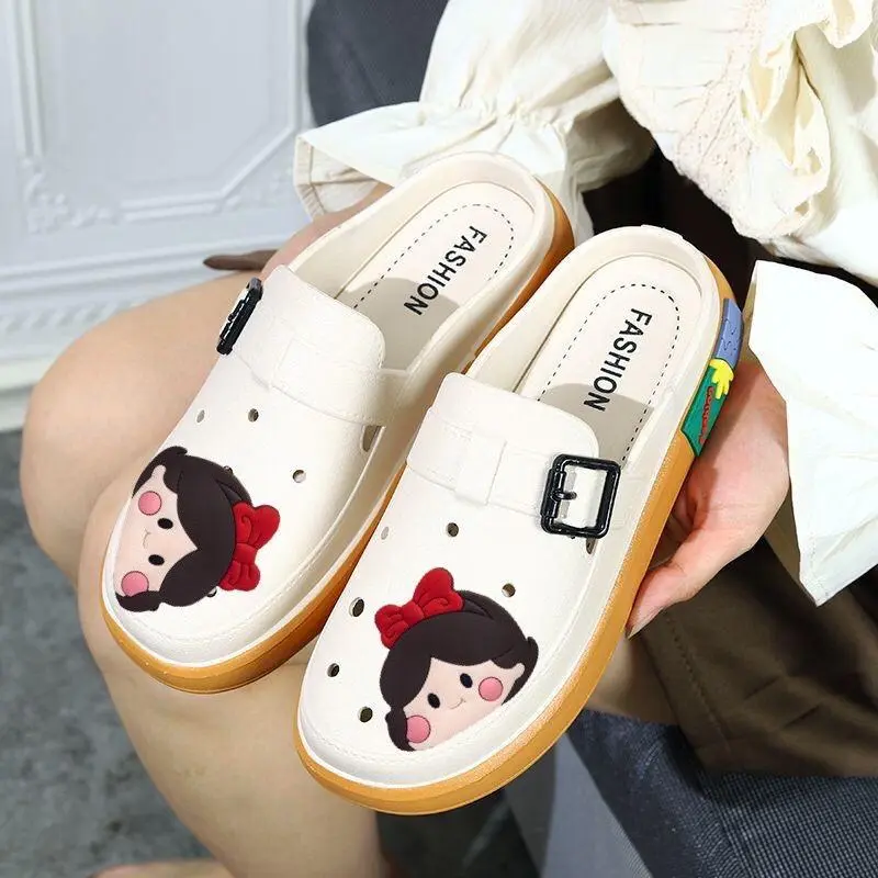 039 Giày Lỗ Bao Đầu nữ 2024 đế dày mùa hè 2 màu DéP Shoes