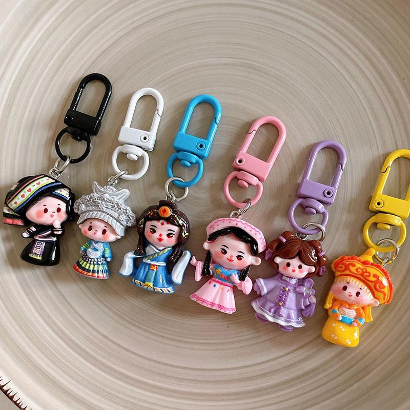 Product Introduction of Mặt Dây Chuyền Móc Chìa Khóa Cô Gái Phong Cách Dân Tộc Dễ Thương, Mới, Phụ Kiện Đồ Trang Trí Ba Lô Học Sinh Hoạt Hình, Quà Tặng Trang Sức Bạn Thân, Được Thu Thập Năm 2021 Với Số Lượng 3011 Người, Năm 2025 8
