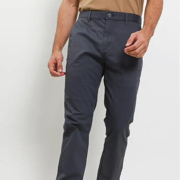 Giordano Men's Essential Khakis Pants Dark Color Black Casual Celana Panjang  Hitam  Pria
