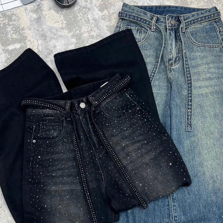 TATTA Jeans | Quần Jeans Xuông Đính Đá Hot Hit 3 Màu Hàng QCCC #9180 Nữ Women Pants 5