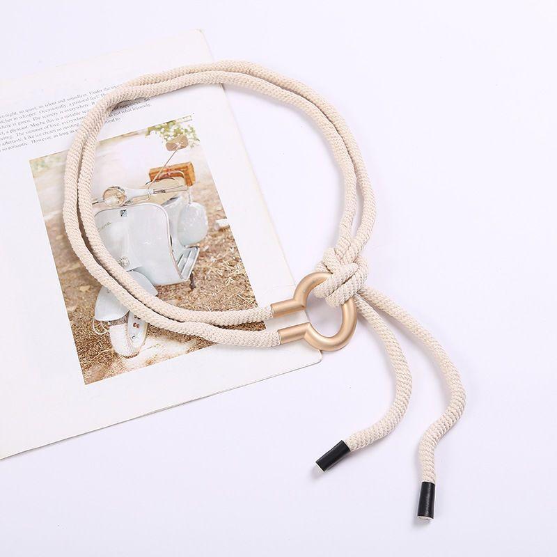 Product Introduction of Dây Chuyền Đeo Hông, Thiết Kế Dây Cotton Đơn Giản Và Dễ Phối Đồ Thắt Lưng Mỏng Thắt Nút Vòng, Dây Thắt Lưng Trang Trí, Màu Trắng Rừng, Phong Cách Mới, Thích Hợp Cho Trang Phục Thường Ngày 9