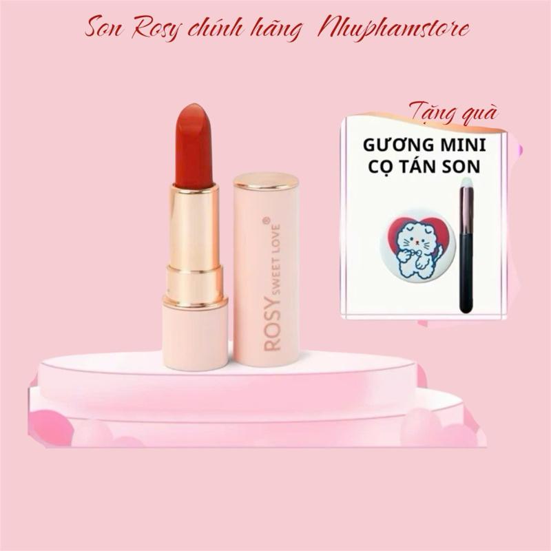 MUA 1 SON TẶNG 1 CỌ& GƯƠNG mặt nạ Son sáp lì Rosy có 8 màu lên màu chuẩn,bền,dưỡng môi và an toàn cho mẹ và bé Cosmetic Nữ Trang Điểm Mỹ Phẩm son sáp lì Women Son Môi