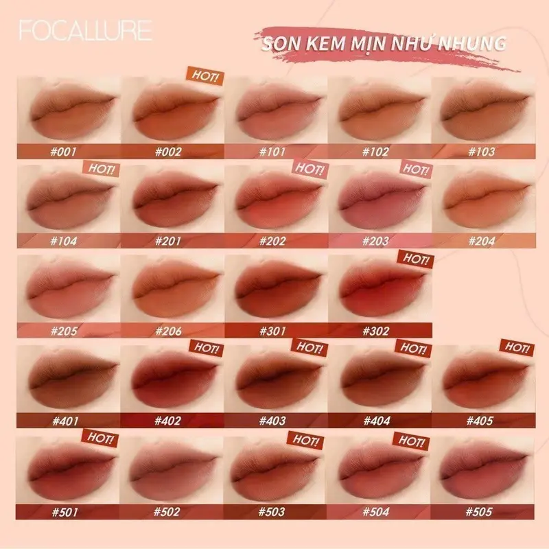 Focallure Son kem lì không khô môi chống thấm nước Mỹ Phẩm Cosmetic Trang Điểm Nữ Son Môi Women 5