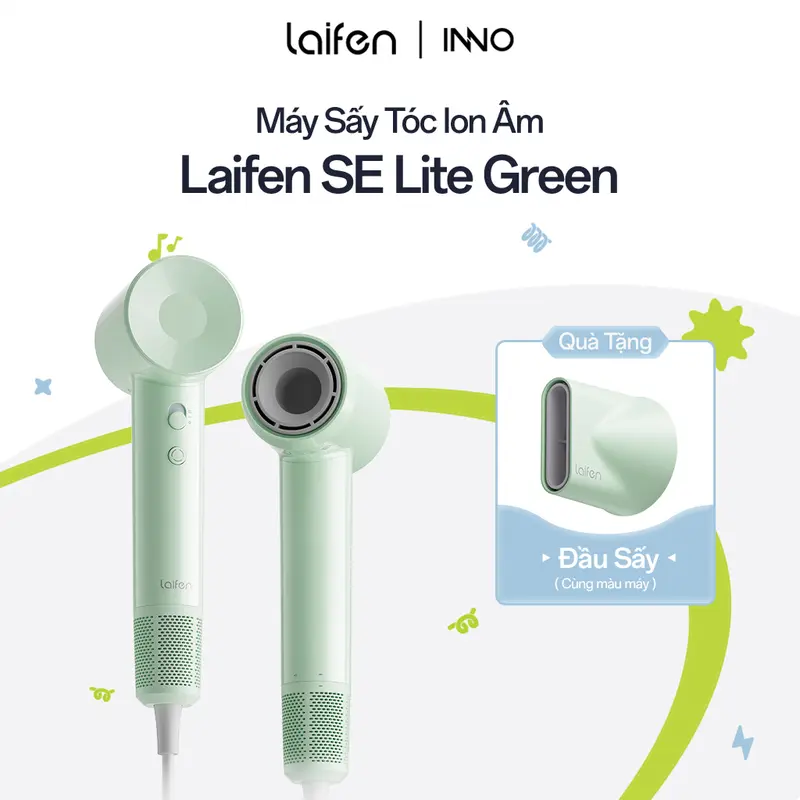 Mấy sấy tóc ion âm tốc độ cao Laifen SE Lite | Bảo hành chính hãng 1 năm | Quà tặng kèm - Đầu sấy phun khí mịn 2