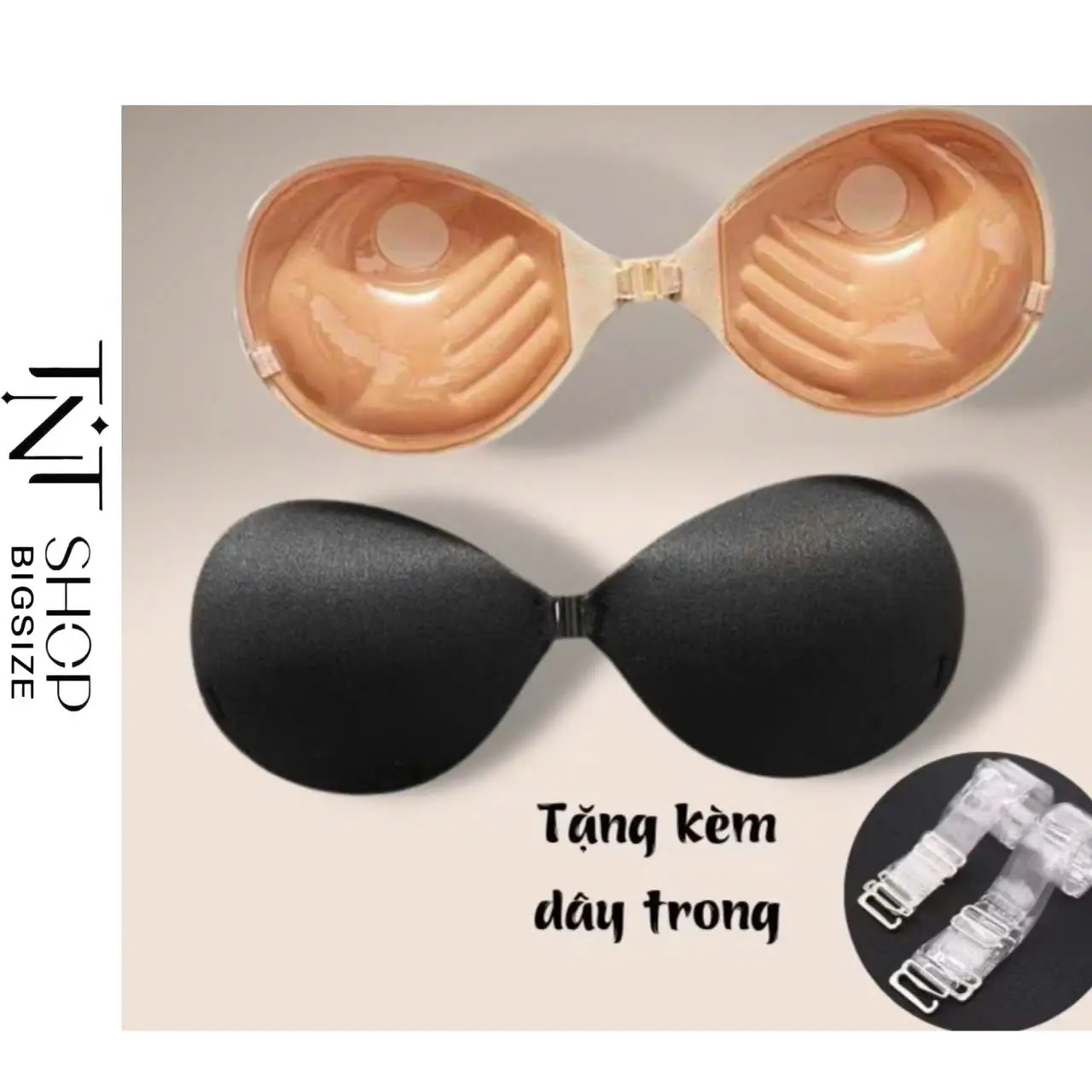 [CÓ CHE TÊN] COMBO 2 CÁI ÁO DÁN NGỰC BIGSIZE BÀN TAY CÀI TRƯỚC SIÊU TẠO KHE CUP C  [TNT SHOP BIGSIZE 60KG 90KG]