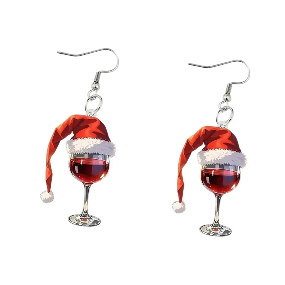 Glass Christmas Earrings Unique Acrylic Decor Elegant Trendy Dangle Drop Earrings for Club Proms Halloween Birthday Holiday