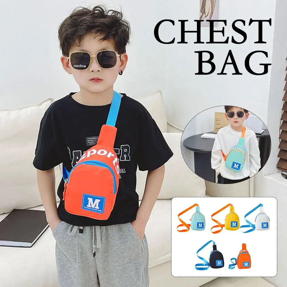Túi Đeo Ngực Cho Trẻ Em Túi In Chữ M Phong Cách Hàn Quốc Túi Bé Trai Túi Du Lịch Mẫu Giáo Cho Bé A5H3