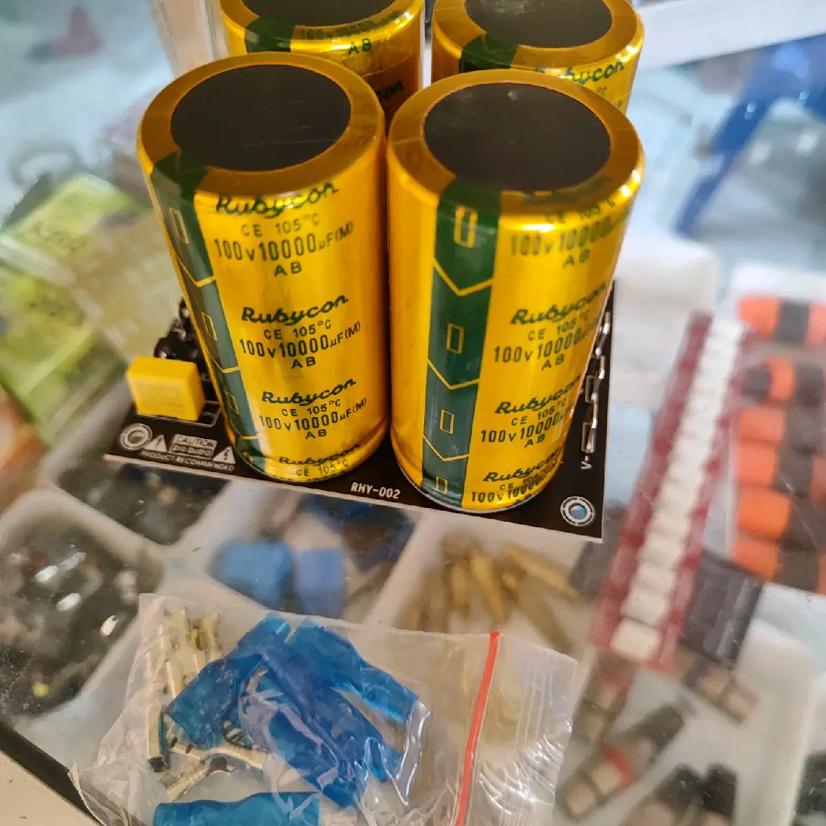 PSU 4 ELCO 10000UF 100V RUBYCON gold/orange