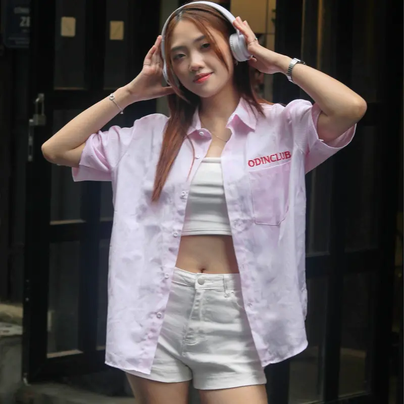 Áo sơ mi cộc tay Stray Odin Club, Áo sơ mi thời trang nam nữ unisex chất liệu vải Oxford 6