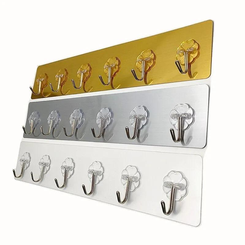 Thanh 6 Móc Treo Đồ Dán Tường Móc Trong Suốt Inox Treo Tường Treo Tường
