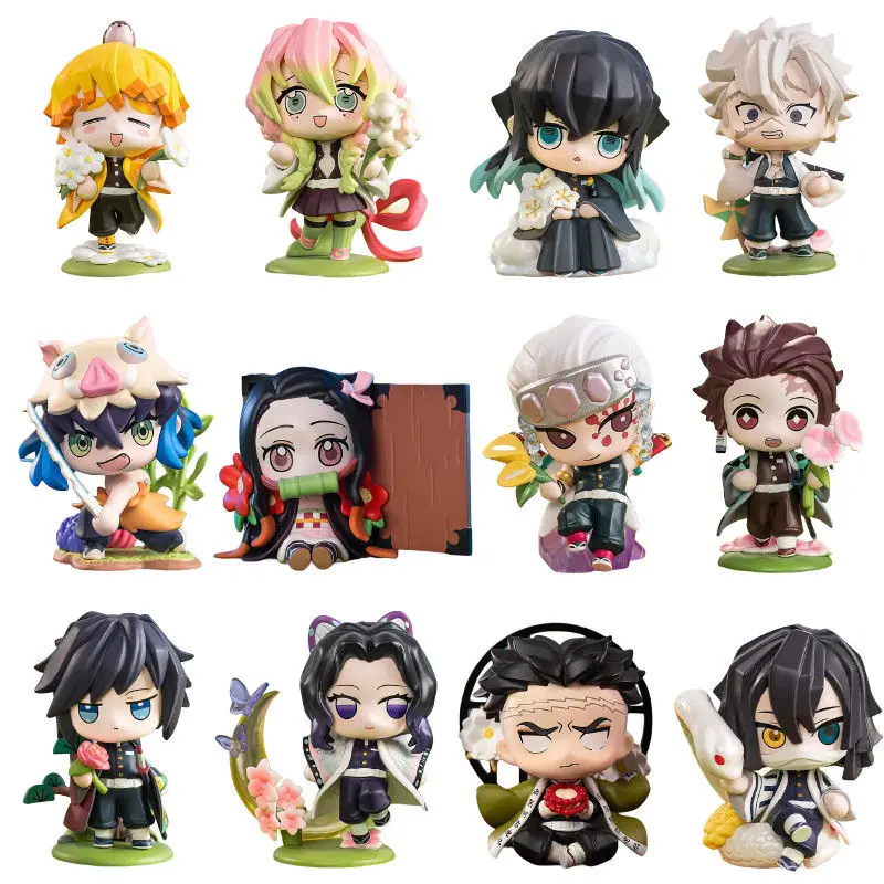 Kimetsu No Yaiba Birth Flower Blind Box Tanjirou Nezuko Shan Yi Wuichiro Hand-Made Peripheral Model Decoration Gift