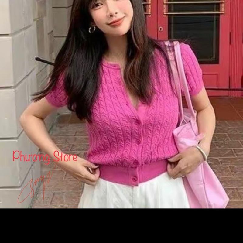 Áo len THÊU NGỰA CÀI KHUY dệt xương c.a" 5 màu..