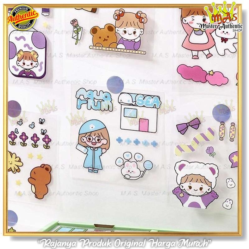Stiker Motif Kartun Korea Waterproof Momo 100 Lembar/1 Box 1